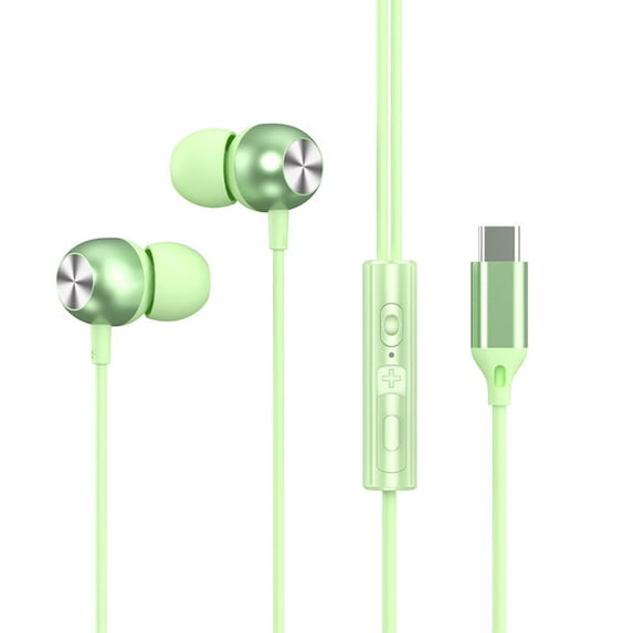 Kripyery Wired Earphone In-ear Ergonomic Deep Bass Type-C Line Control Noises Canceling Universal Stereo Sound Mobile Phone Earbud Headphone Gaming Wear