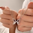 thumbnail image 1 of Kripyery Women Necklace Hollow Butterfly Pendant Electroplating High-polished Charming Dress Up Colorfast Women Elegant Pendant Necklace Fashion Jewellery, 1 of 7