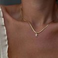 thumbnail image 1 of Kripyery Women Pendant Necklace Letter Hip Hop Inlaid Rhinestone Snake Chain Clavicle Chain Jewelry Gifts, 1 of 8