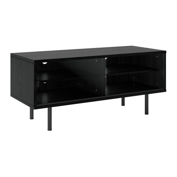 Kris & Ally Pictura Modern Modular Engineered Wood Television Stand for Most TVs up to 55" with Glass Sliding Door, Black