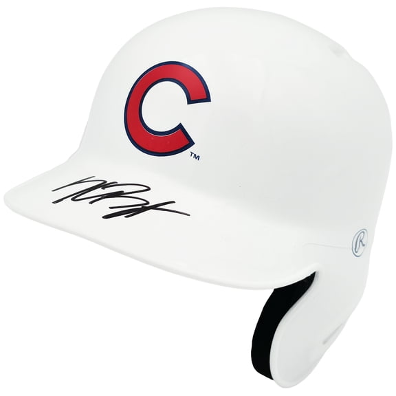 Kris Bryant Autographed Chicago Cubs Chrome White Mini Helmet Fanatics & MLB Holo Stock #257015