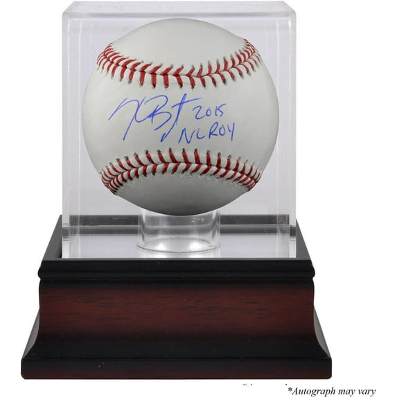 Kris Bryant Chicago Cubs Autographed Baseball with "2015 NL ROY" Inscription and Mahogany Baseball Display Case - Fanatics Authentic Certified