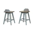 thumbnail image 1 of Kris Kitchen Dinette Swivel Bar Stools, Distressed Gray & Washed Blue Wood, Farmhouse, 28.5"H (Set Of 2), 1 of 5