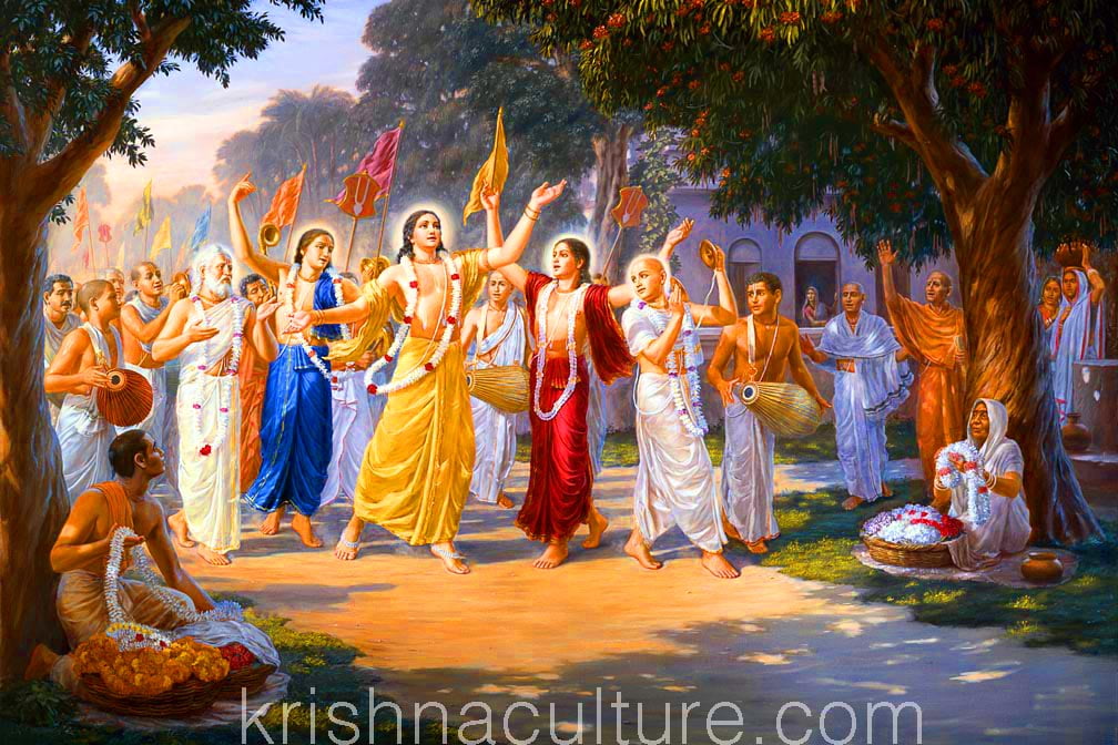 Krishna Culture Lord Caitanya Harinam CV81SA Canvas Art 12x18"