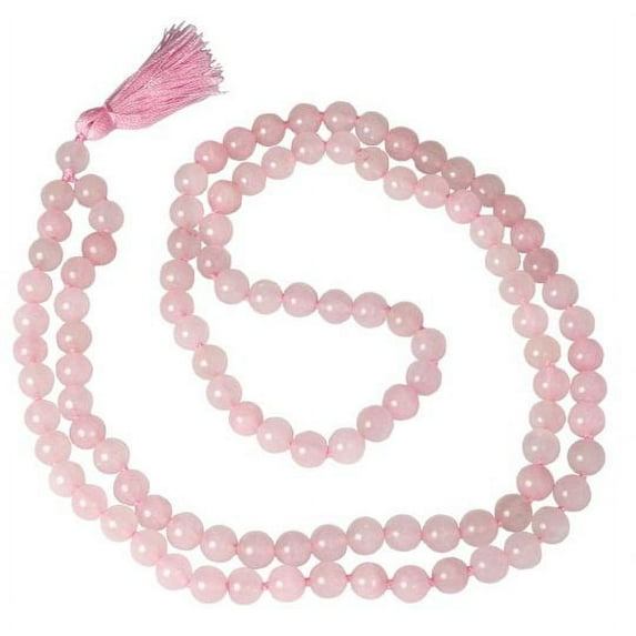 Krishna Rose Quartz Japa Beads 8mm (RQJB)