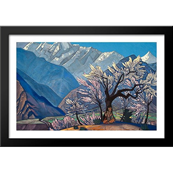 Krishna (Spring in Kulu) 40x26 Large Black Wood Framed Print Art by Nicholas Roerich