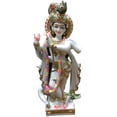 thumbnail image 1 of Krishna Statue Murti 18 inches Large Krishna Idol Big Divine Krishna Statue Marble Krishna Figurine Krishna Special Handpainted Large Temple Home Decor Sculpture Housewarming Wedding Anniversary Gifts, 1 of 7