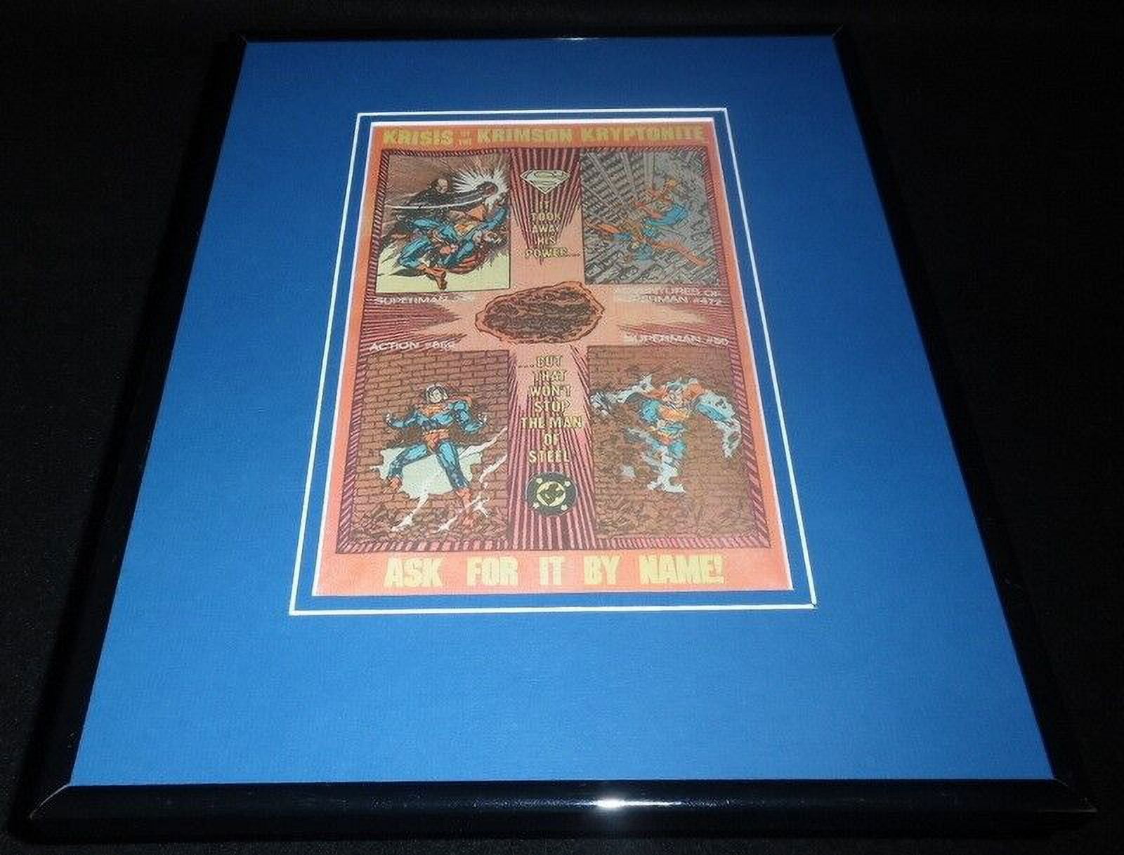 Krisis of the Krypton Kryptonite 1990 DC 11x14 Framed ORIGINAL