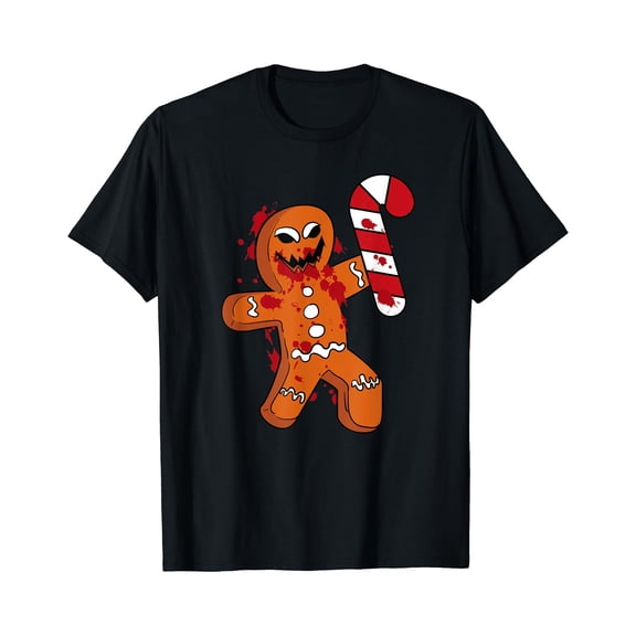 Krismast Horror T Shirt | Scary Gingerbread Man | I Hate