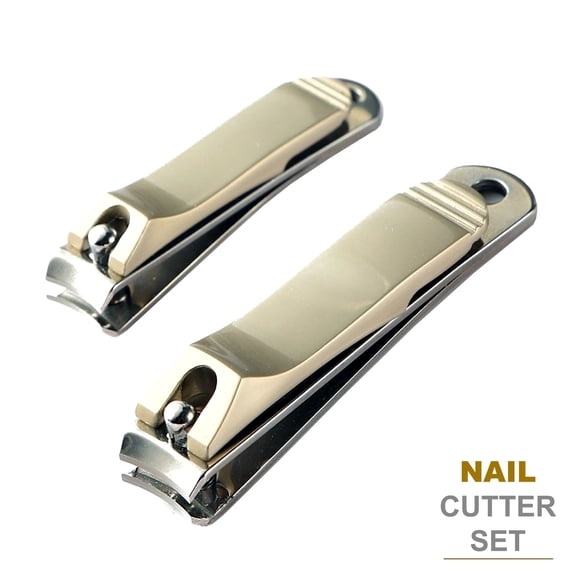 Krisp Beauty Fingernails Cutter Trimmer Toe Nail Clippers Set 2 Pc Manicure Pedicure Tools Curved Blade