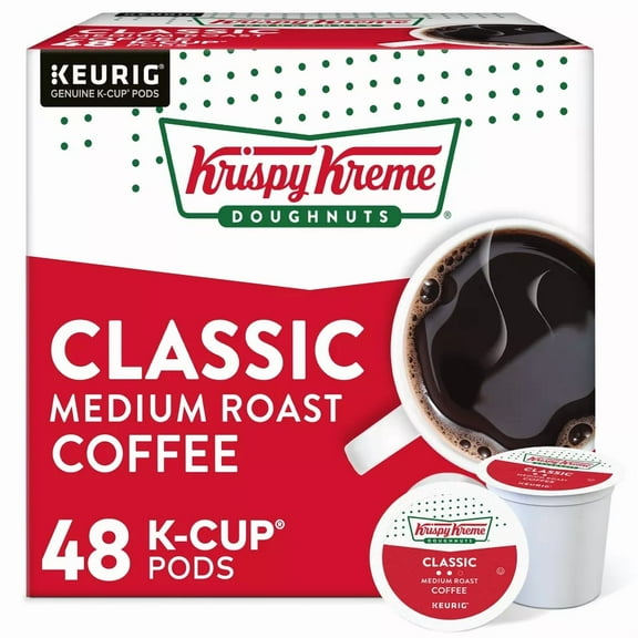 Krispy Kreme Doughnuts, Classic, 48 K-Cup Pods, Medium Roast Coffee