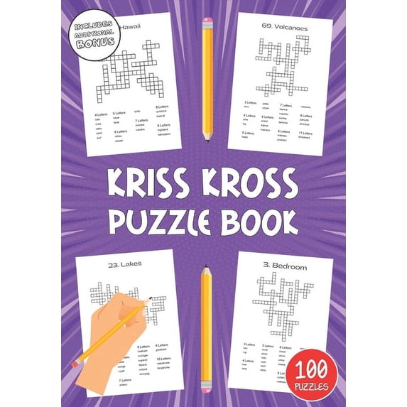 Kriss Kross Puzzle Book: Fun Crossword for Adults with Fill in Words to ...