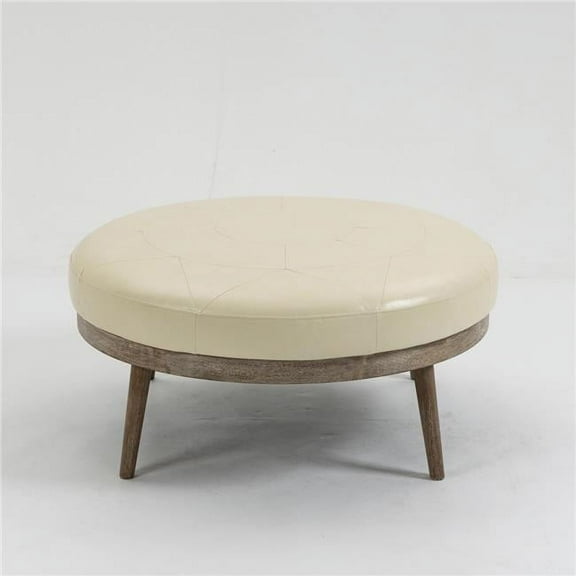 Krista 36 in. Indoor Cream Finish Ottoman