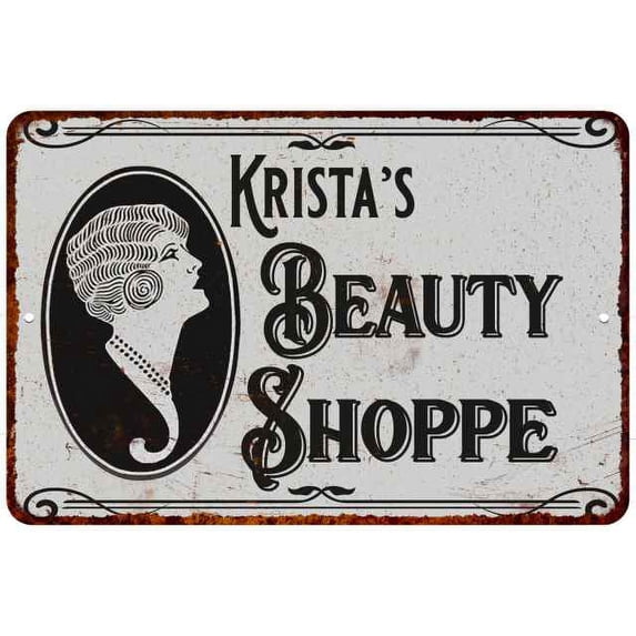 Krista's Beauty Shoppe Chic Sign Vintage Decor 8x12 Metal Sign 208120021391