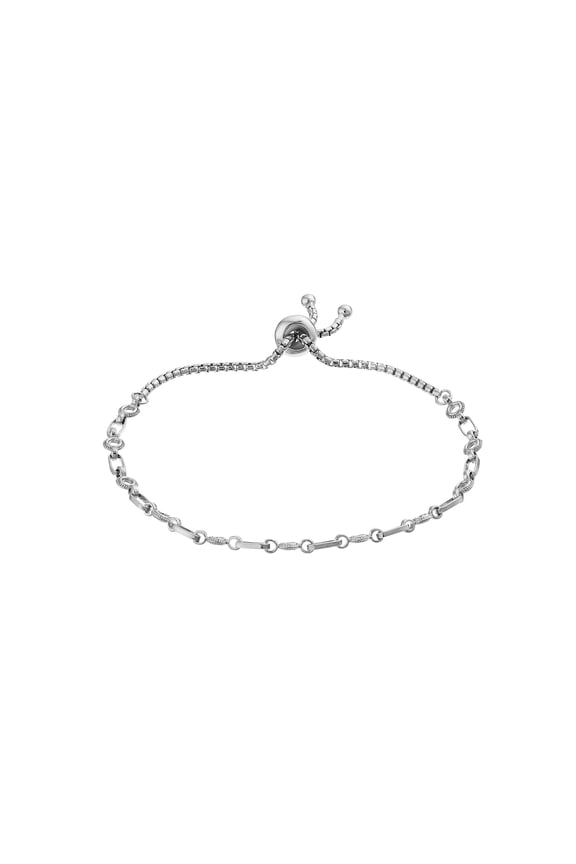 Sterilng Silver Circle Bolo Bracelet Adjustable Length