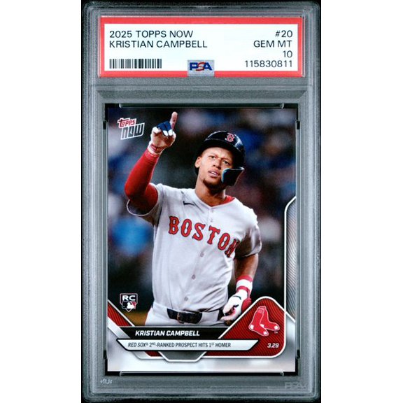 Kristian Campbell 2025 Topps Now 1st Homerun Rookie Card #20 PSA 10 Gem Mint