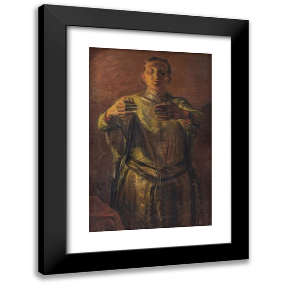 Kristian Zahrtmann 17x24 Black Modern Framed Museum Art Print Titled - Lady Macbeth. Study (1898 - 1899)