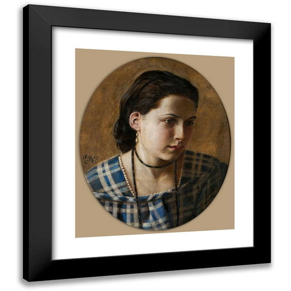 Kristian Zahrtmann 20x23 Black Modern Framed Museum Art Print Titled - Portrait of Vilhemine Erichsen (1867)