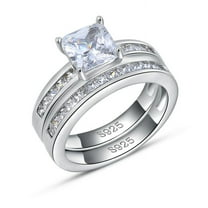 Kristie Wedding Ring Set Princess Cut Cz Engagement Ring Womens Ginger Lyne Collection