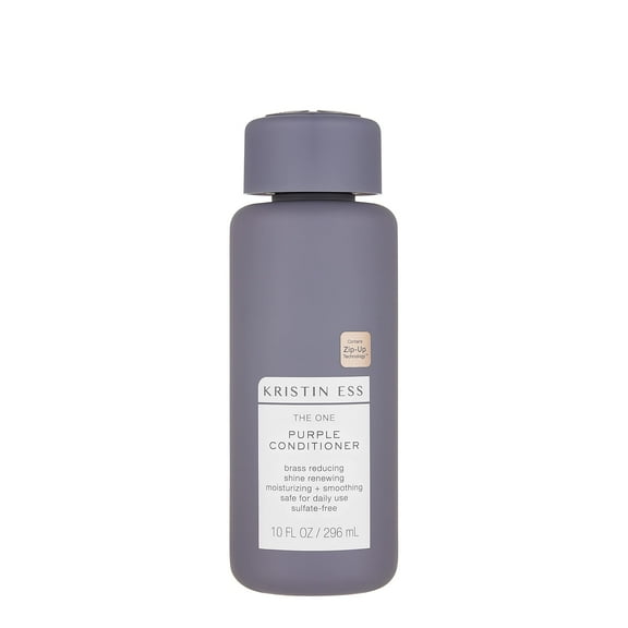 Kristin Ess Hair One Purple Conditioner, Tones + Moisturizes Blonde, Brunette, Silver + Grey Hair, Anti Brass + Yellow Tones, Toning Conditioner, 10oz