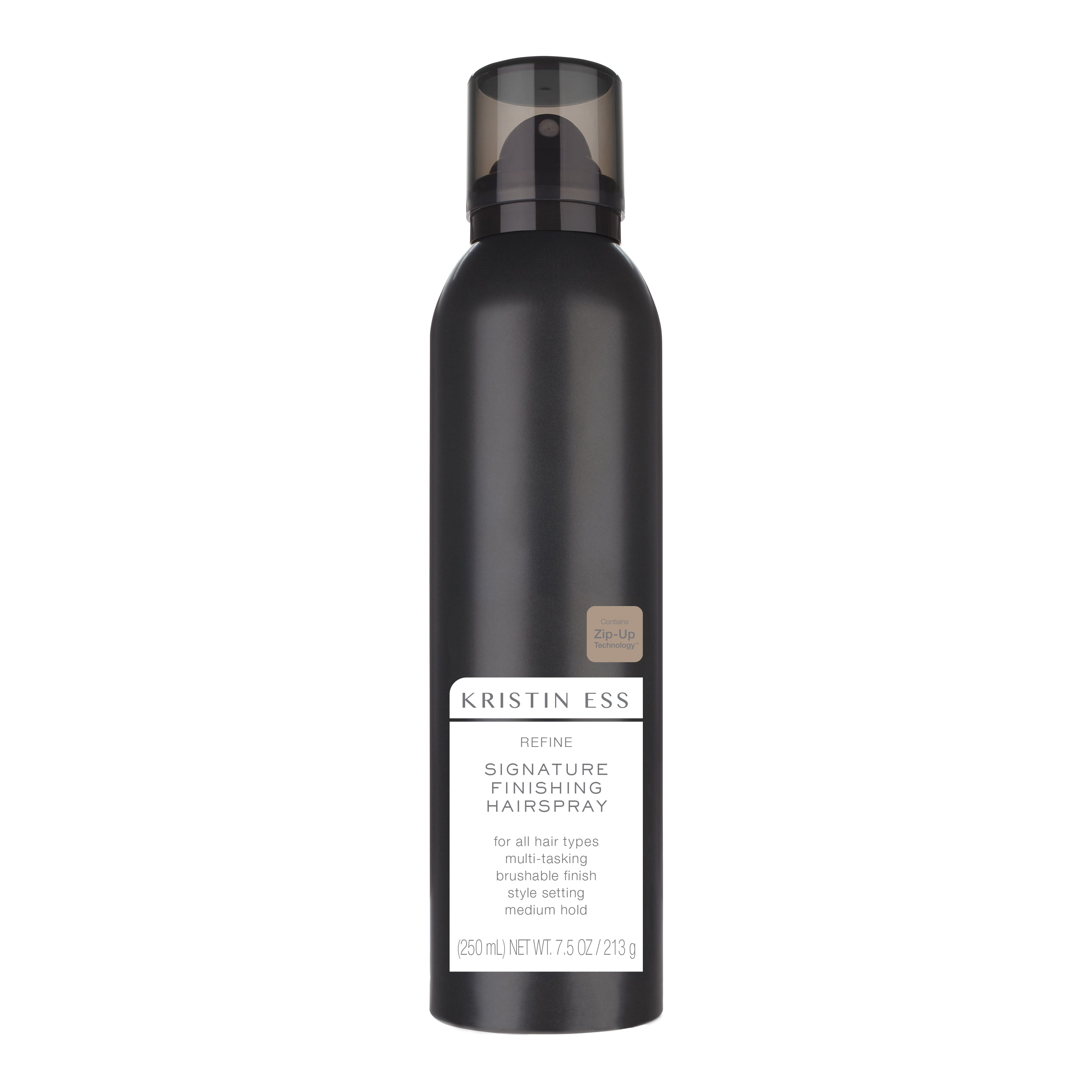 Kristin Ess Hair Refine Signature Finishing Hairspray for Hair Styling, Flexible Hold, Brushable Texture, Style Support for Straight, Textured, Wavy or Curly hair, 7.5oz