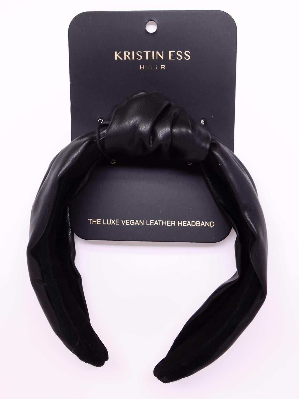 Headband, Black Vegan Leather Headband Amazon.com: Black Vegan Leather Headband with Gold Horsebit  main image 4