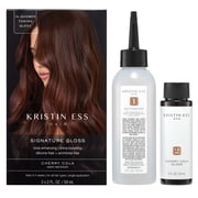Kristin Ess Hair Gloss in Cherry Cola, Warm Red Brown - 4 Week Semi Permanent Hair Color for Women - Shine - Hair Dye Glaze