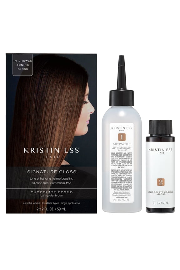 Hair Gloss in Chocolate Cosmo Dark Golden Brown - 4 Week Semi Permanent Hair Color for Women - Shine - Hair Dye Glaze