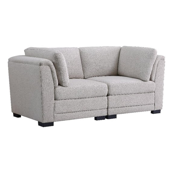 Kristin Light Gray Linen Fabric Loveseat