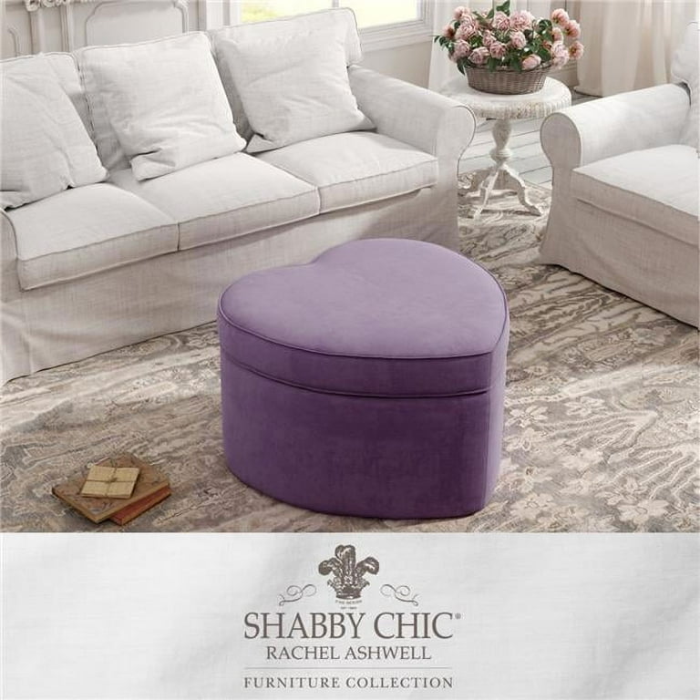 Kristina Velvet Heart Shaped Storage Ottoman Purple Walmart