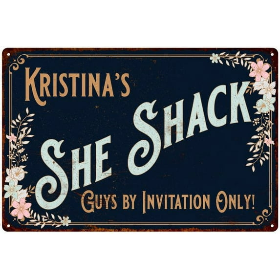 Kristina's SHE SHACK Gift Sign Metal Wall Decor 8x12 Mom 108120060293