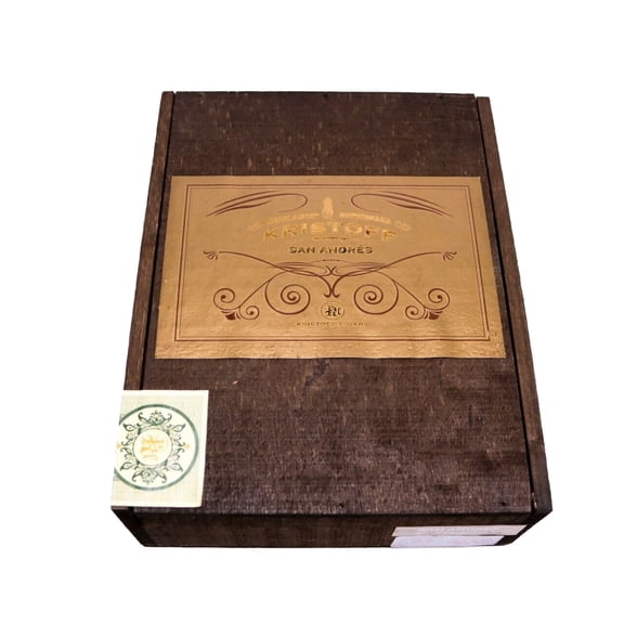Kristoff Churchill San Andres Empty Wood Cigar Box 9" x 7" x 3"