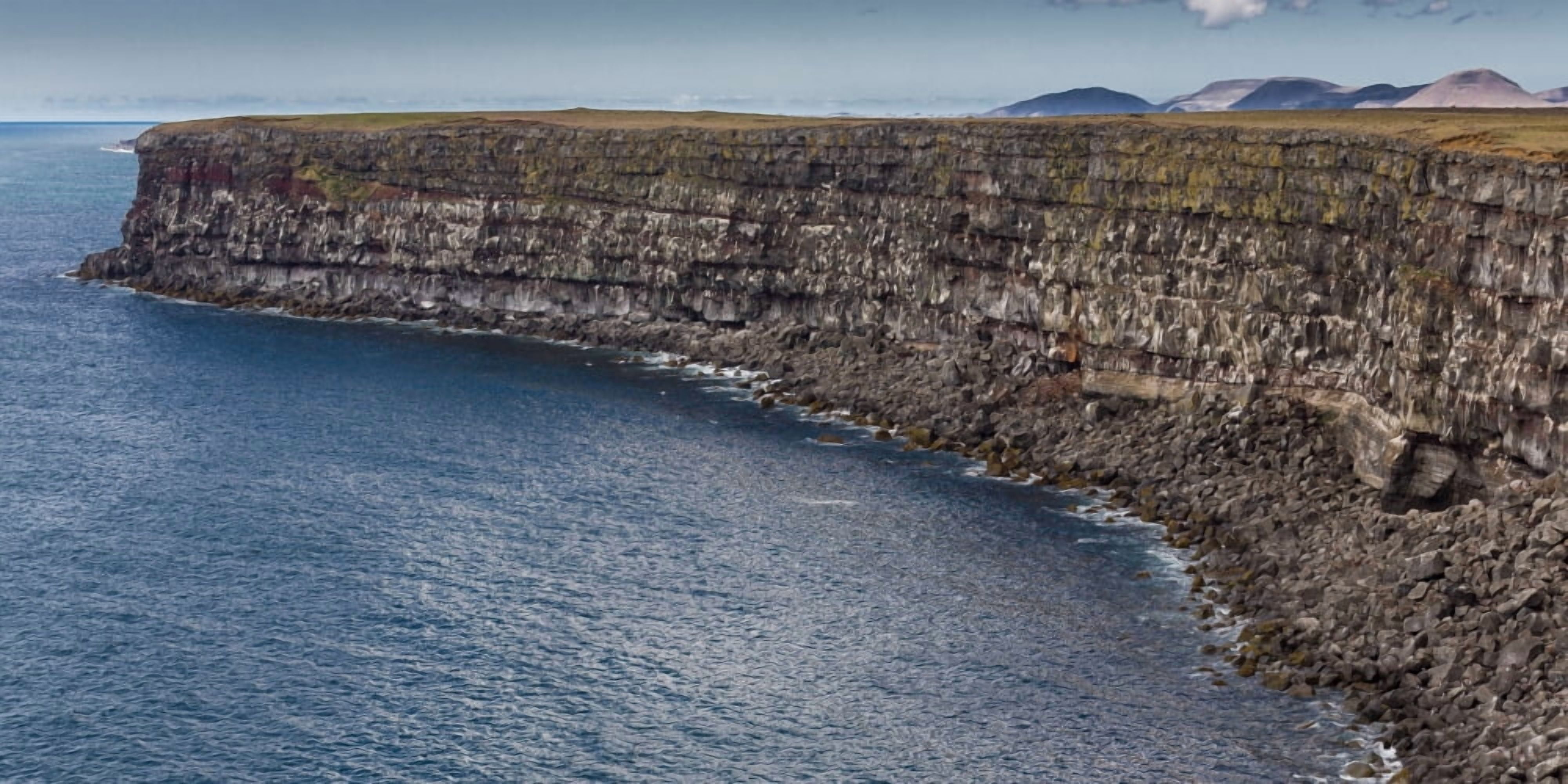 Krisuvikurbjarg cliffs Reykjanes Peninsula Iceland Canvas Art - Panoramic Images (12 x 36)