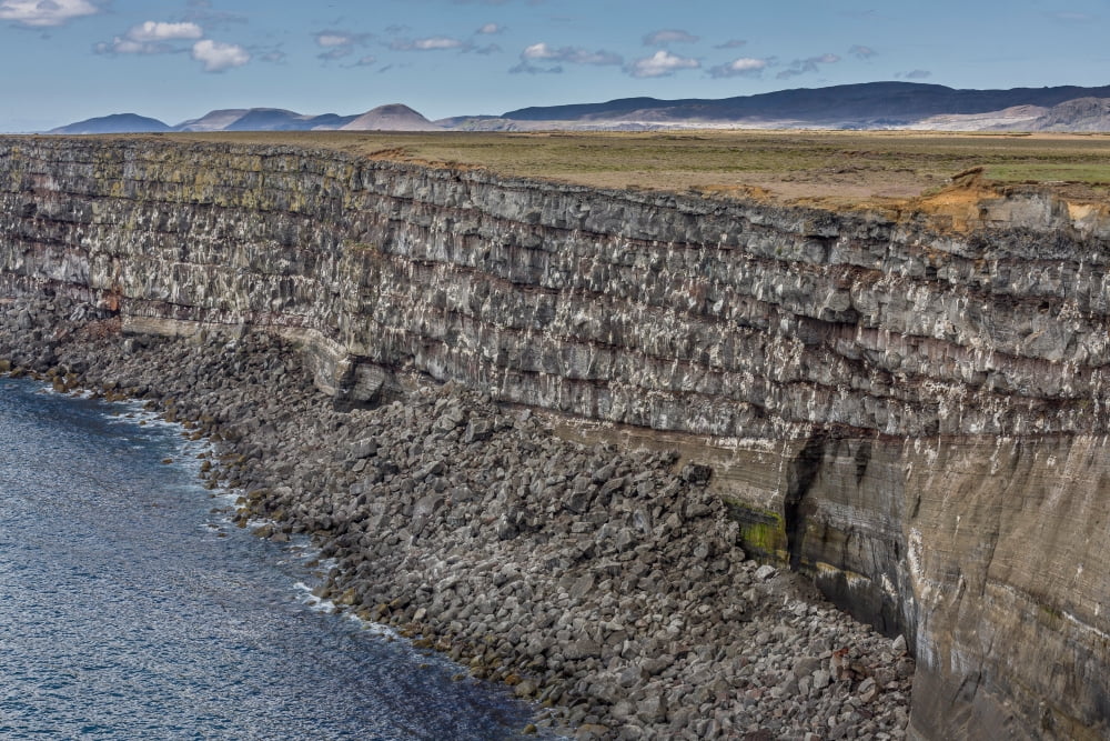Krisuvikurbjarg cliffs Reykjanes Peninsula Iceland Canvas Art - Panoramic Images (36 x 12)