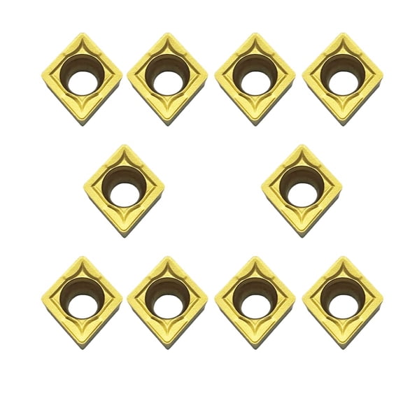 Krite 10pcs CCMT32.52 / CCMT09T308 CNC Lathe Indexable Carbide Turning Insert, Multilayer Coated, 5/32" Thick, 1/32" Radius