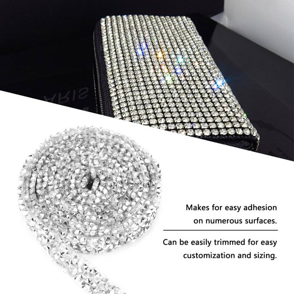 Kritne 10yard/pack 10mm Silver Plastic Diamond Mesh Wrap Roll Rhinestone Ribbon Decoration, Mesh Wrap Roll, Rhinestone Ribbon