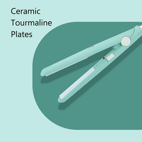 Kritne 4Colors 2 in 1 Mini Hair Straightener Ceramic Tourmaline Plate Beauty Flat Iron Heating Curler, Hair Straightener, Mini Flat Iron