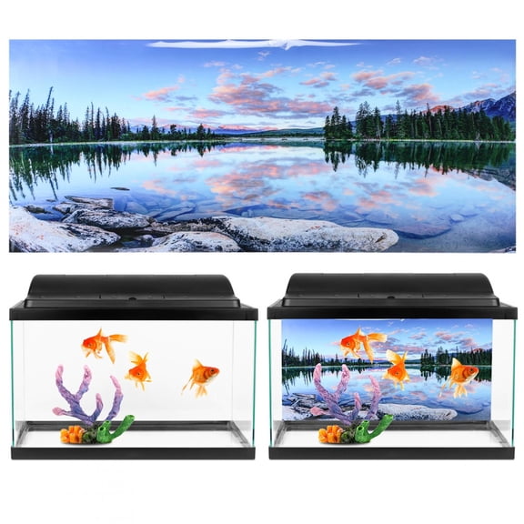 Kritne Background Poster Decorative Painting PVC Sticker Landscape Image for Aquarium Fish Tank,Fish Tank Decorative Sticker,Aquarium Background Sticker