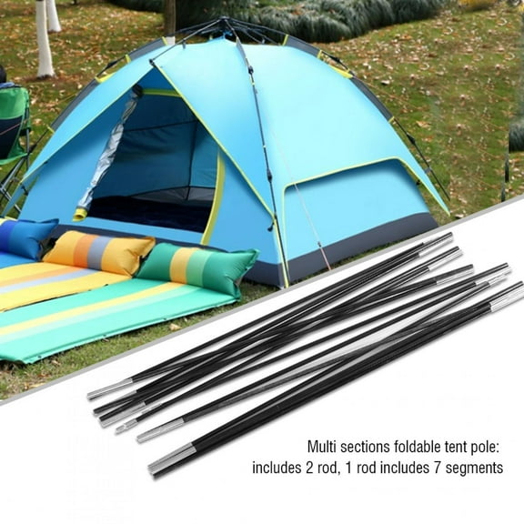 Kritne Camping Tent Pole,4M Fiberglass Camping Tent Pole Bars Outdoor Support Rods Awning Frames Kit , Fiberglass Tent Pole
