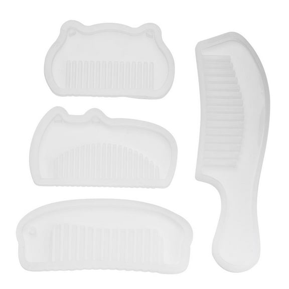 Kritne Comb Shape Silicone Mold, Resin comb Mold, 4 Pcs/Set Comb Series Silicone Mold  Hand Craft Epoxy Resin Jewelry Making Tools