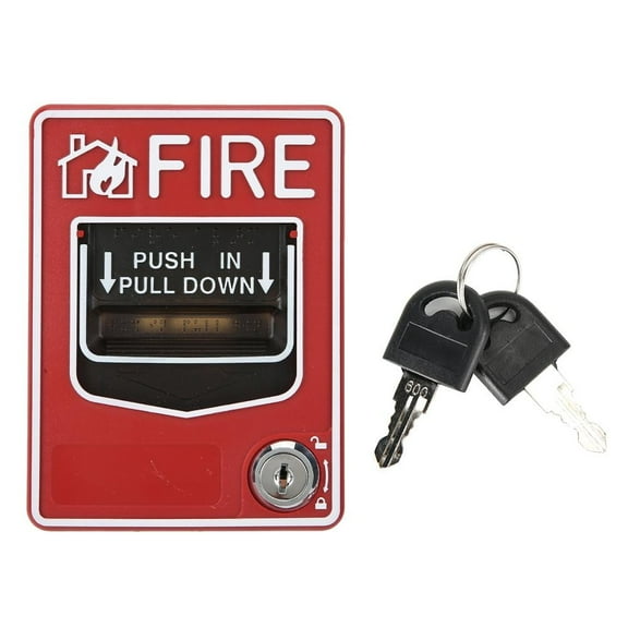 Kritne Fire Alarm Button,Fire Alarm Call Point, 9-28VDC Manual Multiple Wire System Safety Fire Pull Station Alarm Button Call Point Safety