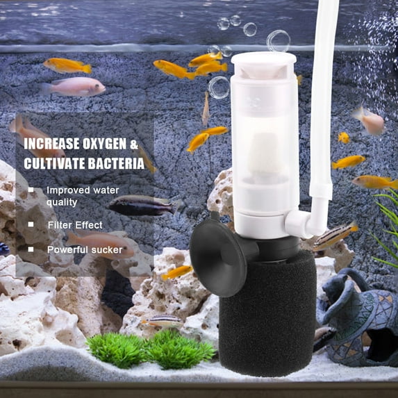 Kritne Fish Tank Filter, Aquarium Filter,3-in-1 Practical Fish Tank Filter Mini Aquarium Biochemical Sponge Filters