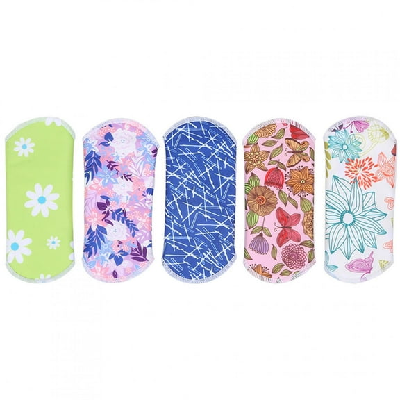 Kritne Menstrual Pad Reusable Waterproof Bamboo Charcoal Fiber Cloth Sanitary Washable Sanitary Pads Cloth Sanitary Pads (5 in 1)