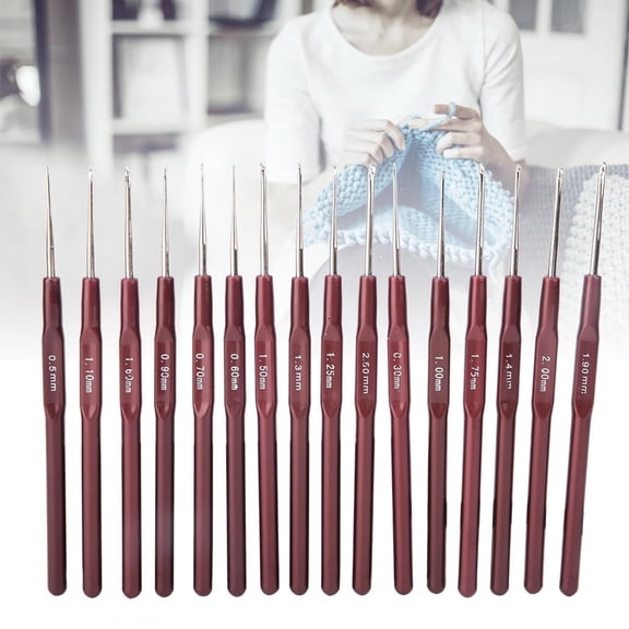 Kritne Plastic Handle Ultra-fine Lace Crochet Hook Set Stainless Steel Knitting Needle  Sewing Tool, Crochet Hook Needle, Lace Crochet Hook Needle