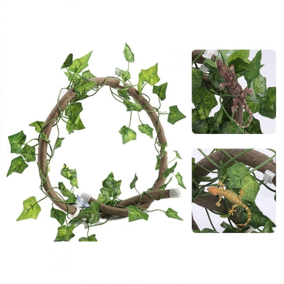 Kritne Reptile Corner Branch, 3.28FT Resin Climb Tree Branch Decor Plant Ornament with Suction Cup for Snake Lizard Bearded Dragons Gecko Climbing