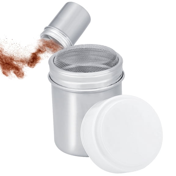 Kritne Stainless Steel Salt Pepper Dredge Shakers - Seasonings Spice Shakers With Holes and Lids - Size S