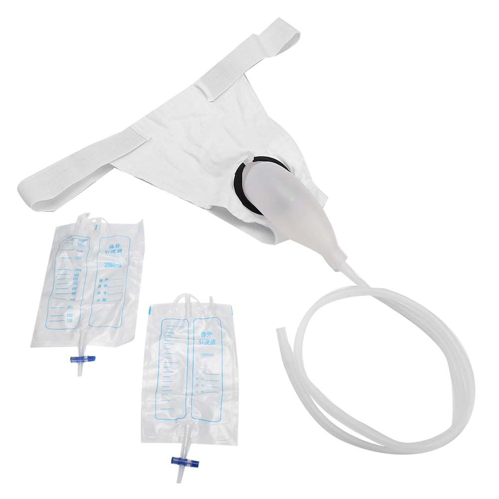 Kritne Urine Collection Bag,Male Urine Collection Bag Reusable Silicone Urinal for Men Elderly Bedridden Patients,Urine Bag
