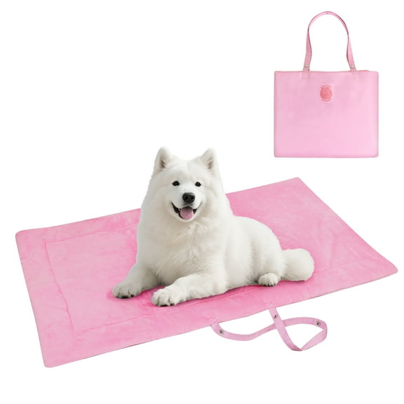 Kritter Planet Reversible Waterproof Foldable Dog Bed Pad for Camping & Travel, Portable Roll-Up Dog Bed Car Seat Pet Cushion Mat with Handles for Small & Medium Dogs, Indoor & Outdoor Use
