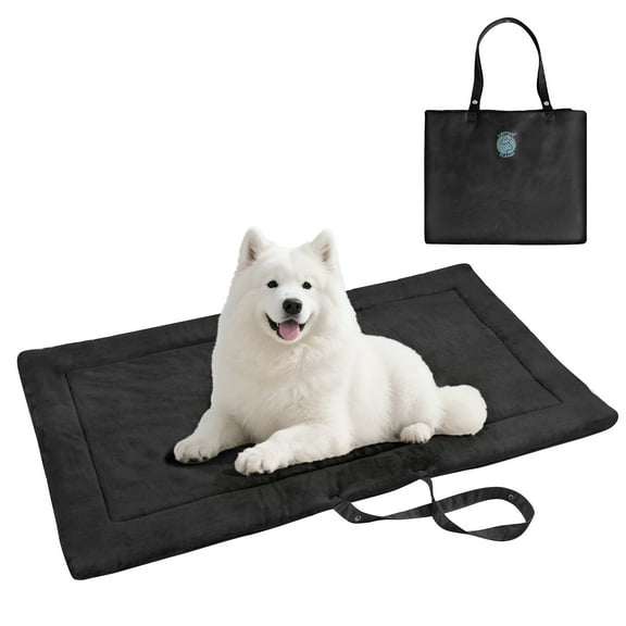Kritter Planet Reversible Waterproof Foldable Dog Bed Pad for Camping & Travel, Portable Roll-Up Dog Bed Car Seat Pet Cushion Mat with Handles for Small & Medium Dogs, Indoor & Outdoor Use