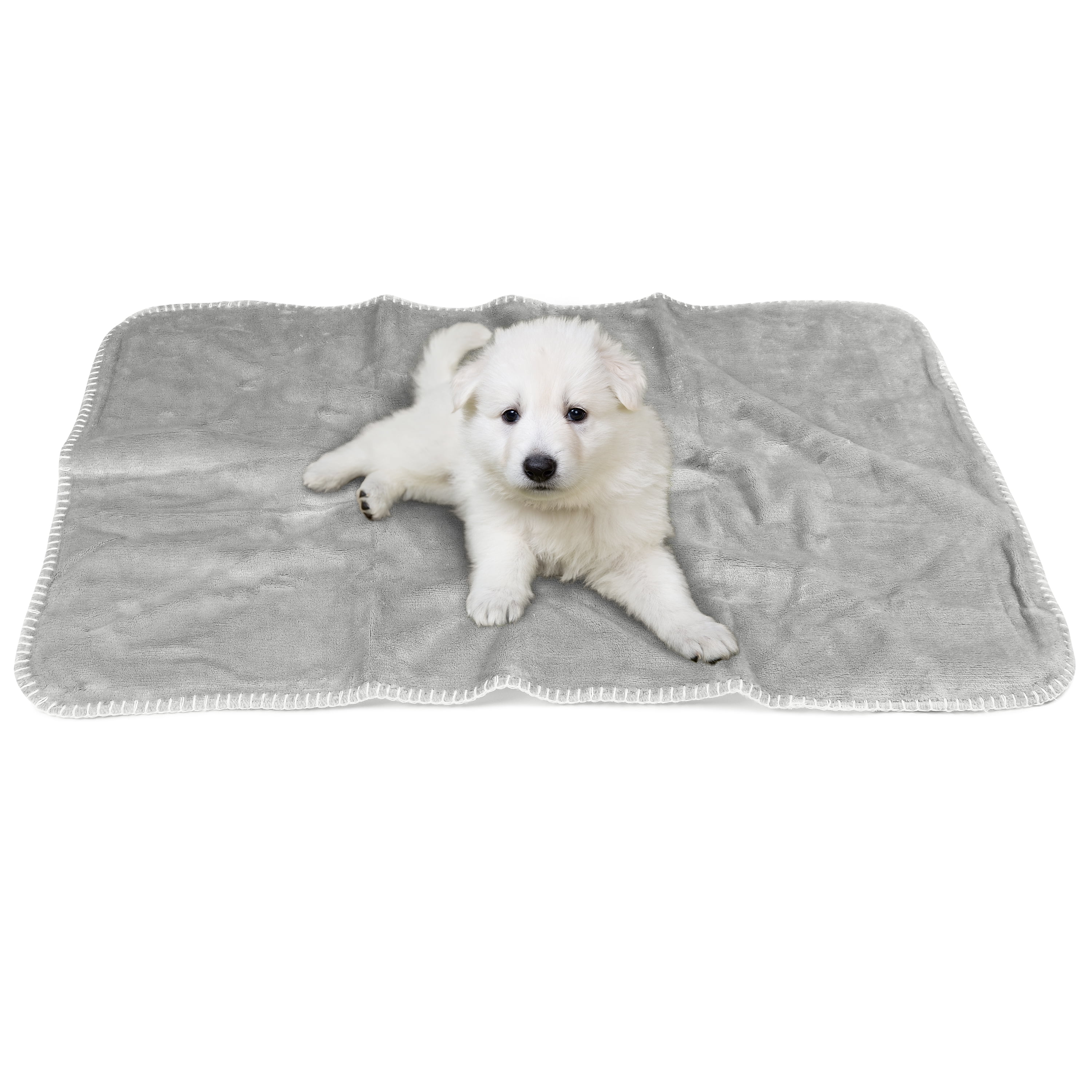 Small Light Gray Waterproof Sherpa Fleece Pet Blanket
